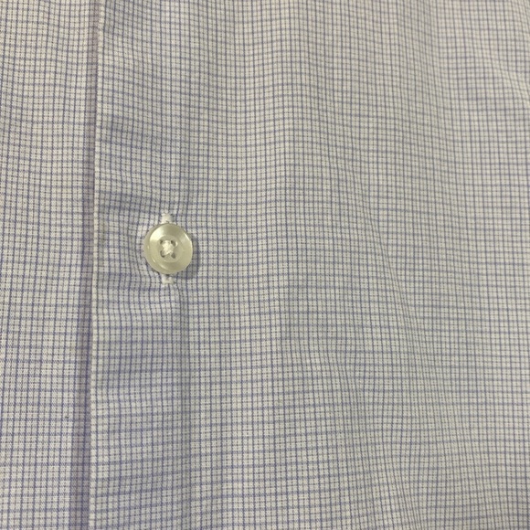 Men's Tattersall 100% Cotton Light Blue Subtle Plaid Dress Shirt Size 16-16.5 - Picture 2 of 9